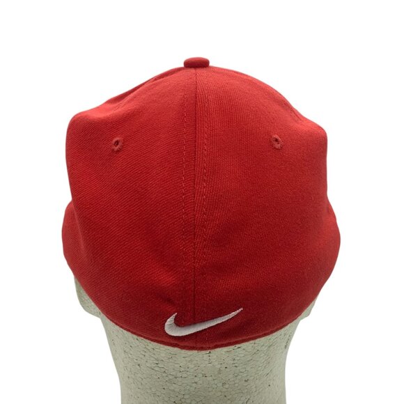 Nike Mens Legacy91 Dri-Fit Swoosh Flex Adult Baseball Cap Hat Red One Size - Picture 2 of 7